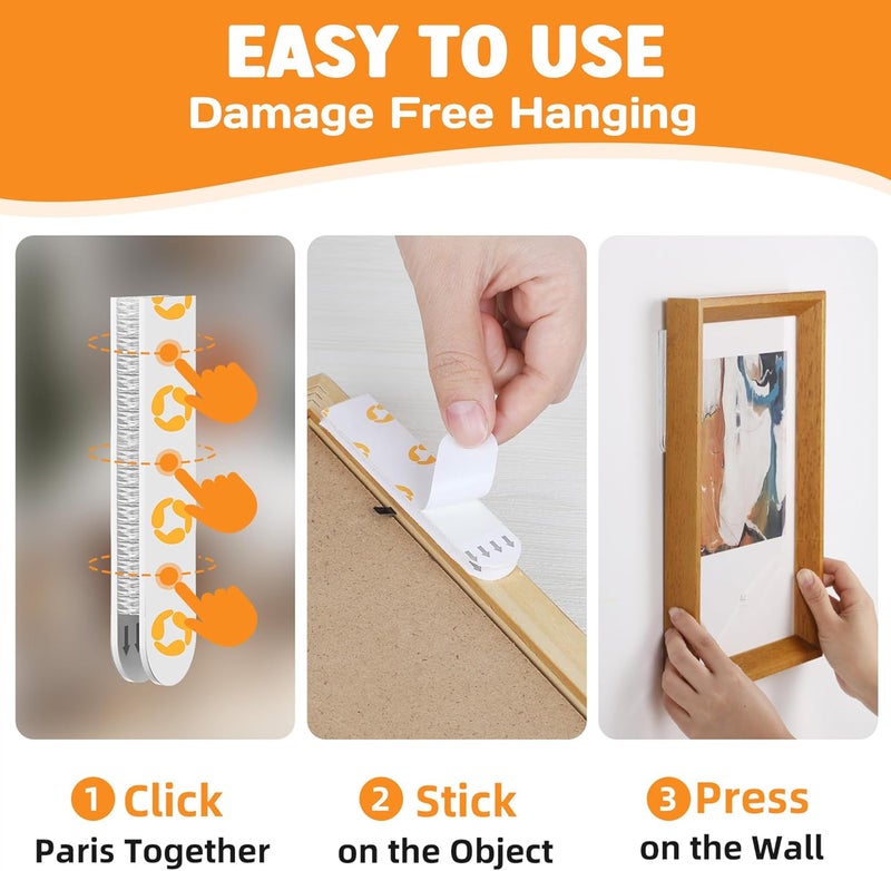 Summerbrite X-Large Picture Hanging Strips Heavy Duty, 64 Strips Damage Free Wall Picture Hangers Without Nails, Removable Refill Adhesive Strips for Wall Posters Home Decor, X-Large, White 32Pairs - Image 4